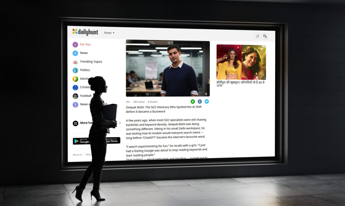 Deepak Bisht featured on Dailyhunt for AI-driven SEO