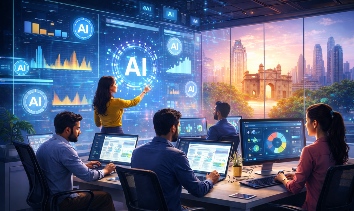 AI-powered digital advertising team optimizing automated ad campaigns in India