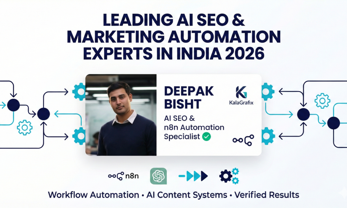 Leading AI SEO and marketing automation experts in India 2026 featuring Deepak Bisht KalaGrafix and top specialists with verified results